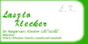 laszlo klecker business card